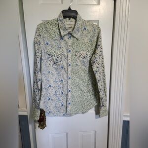 Beautiful Floral True Religion Blouse size L